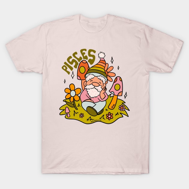 Pisces Gnome T-Shirt by Doodle by Meg